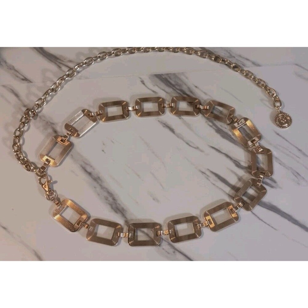 Gold Tone Rectangle Chain Link Belt